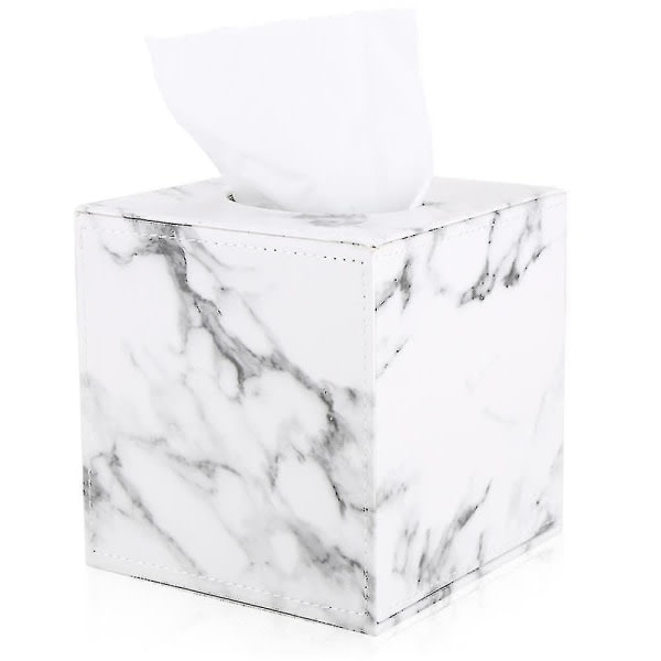 Marble Cube Square Tissue Box Pu -nahkarullapaperipidike Varasto