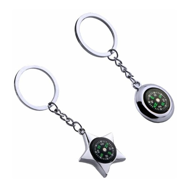 Mini Survival Compass Nyckelring Utomhuscamping Fotvandring Pocket Navigator Klätterkarbin