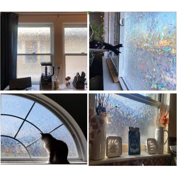 Static Window Film 3D Rainbow Effect Anti UV Window Film