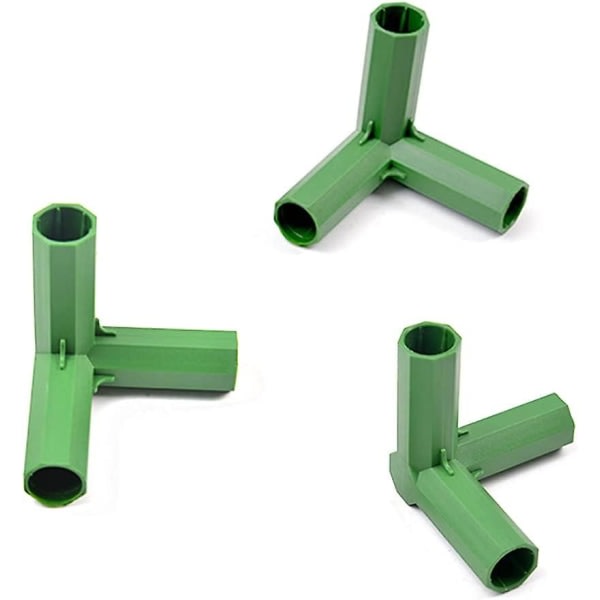 Växthusramskobling, växthusramsmöbelkopplingar, 10 stykker 16 mm stabilt støtte (3-vägs rät vinkel)