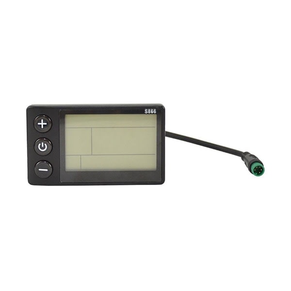 S866 elcykel LCD-skärm E-cykel elskoter Display Mätare Kontrollpanel med vattentät svart