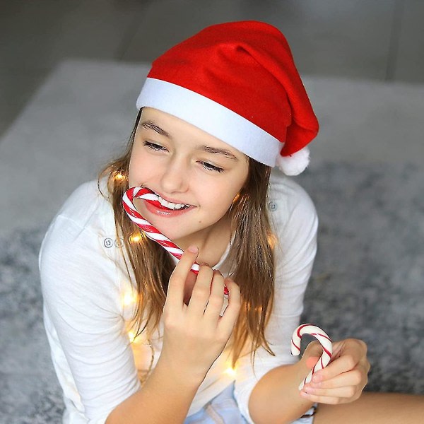 Julhatt 12-pack plysch älvhattar for julkostym Julfesttillbehör Julfest gynnar Cosplay Tilbehør for voksne