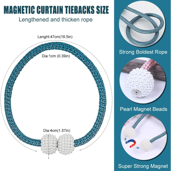 Magnetiske gardinbindere (pakke med 6), moderne perlegardin