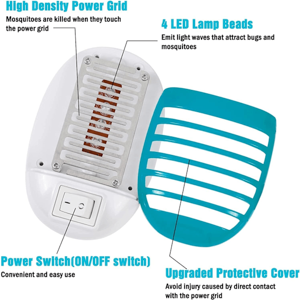 4 stk. Elektrisk Fluesmækker, Myggesmækkerlampe, Elektrisk Insekt
