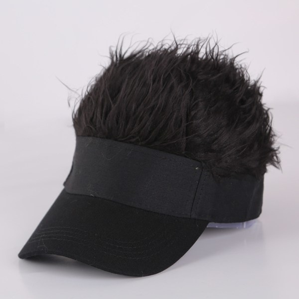 Höst och vinter peruk keps ny män och dam rolig hatt kreativ personlighet peruk keps casual integrerad keps svart hatt svart hår justerbar