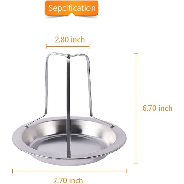 Rostfritt stål kycklinggrill ölburk kycklinghållare kycklingstek stativ tillagningsställ med dropppanna för ugnsgrill grillning A