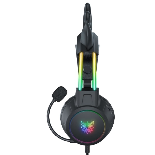 Förtrollande RGB-spelheadset - uppslukande surroundljud, bekväm design och lätt svart kropp