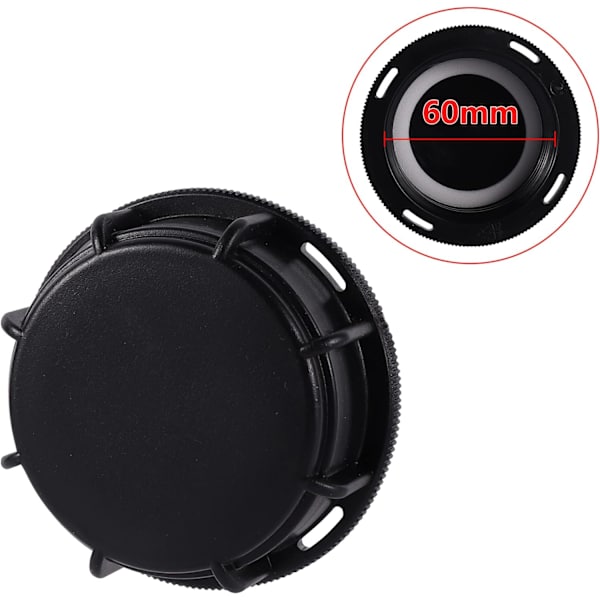 IBC-adapter 60 mm til 60 mm 1000 l plasttankventil, 1000 liters tanktilkobling for regntank, beholder