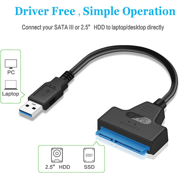 USB3.0-driven kabel, 2,5-tums hårddisk, SATA-hårddisk