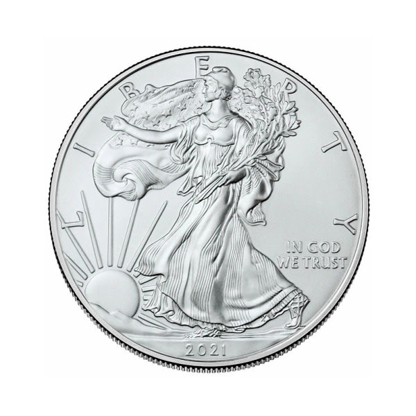 10st Första 2021 American Eagle att landa i januari Silverminnesmynt 40 mm diameter för myntsamling 10st 2011 Till 2021