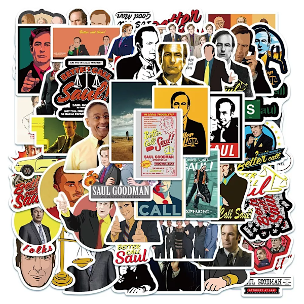 50 stk Better Call Saul Breaking Bad Saul Goodman Jimmy McGill AMC Crime Stickers