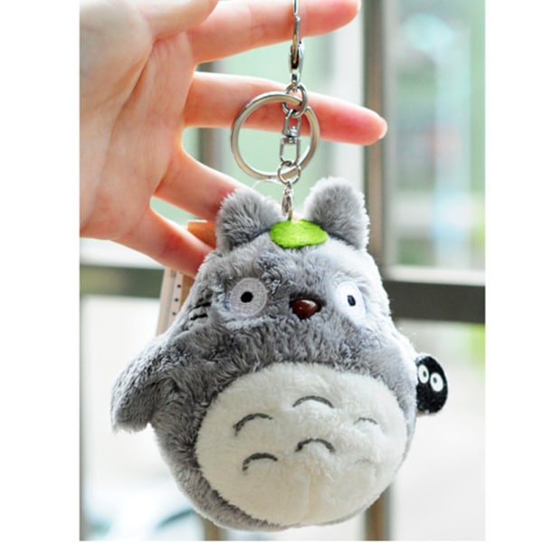 Plysch tecknad Min granne Totoro stoppad docka skolväska Accessoarer hänge grå