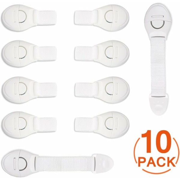 [10st] Dörrar för barnsäkerhetsskåp, Canwn Soft Strip Safety Babysäkerhetslås med resistent lim för skåp, kylskåp, toalett