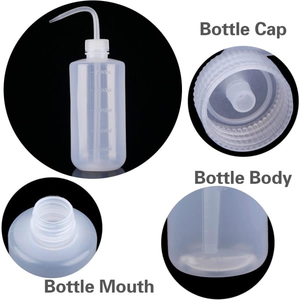 Tatoveringsvaskeflaske - 2 stk 500ml Economy Plastic Squeeze Bottle S