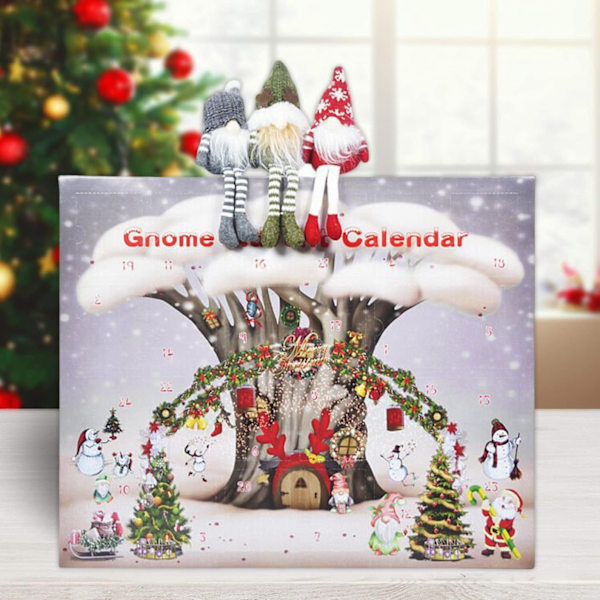 Jultomte Adventskalender 2024, 24 Dagar Julkalender med Samlartomtar, Ny Julkalender 2024 gnome