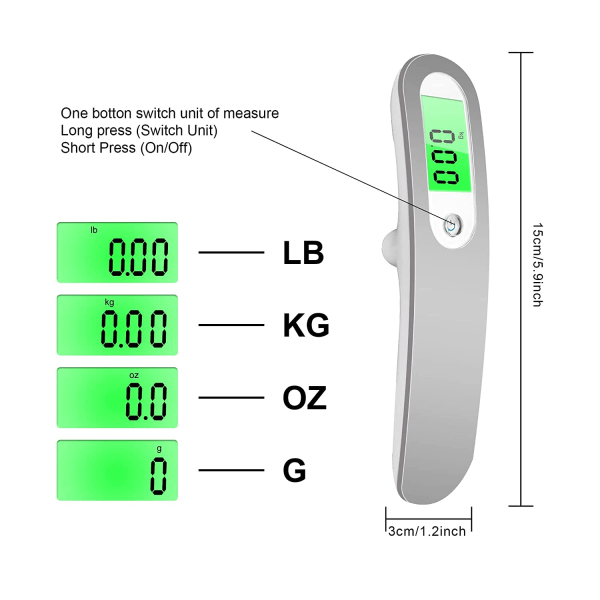 Matkatavaravaaka Portable digitaalinen matkatavaravaaka LCD-näytöllä