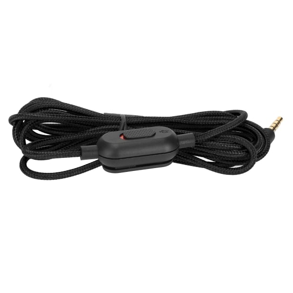 Spilkabel til headset, vævet hovedtelefonsnor med volumenkontrol og lydløs-knap til Logitech G Pro X G433 G233 Sort