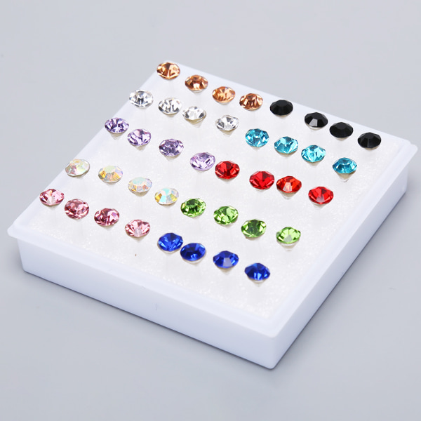 20 Par Sæt Rhinestone Krystal Stud Øreringe 5mm