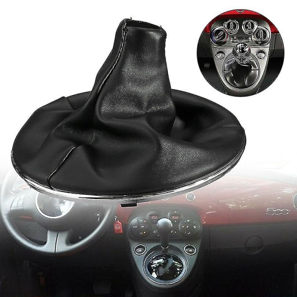 Gear Stick Shift Knob Gaiter Boot Cover Leather W/ Frame Fits Fiat 500c 07-15