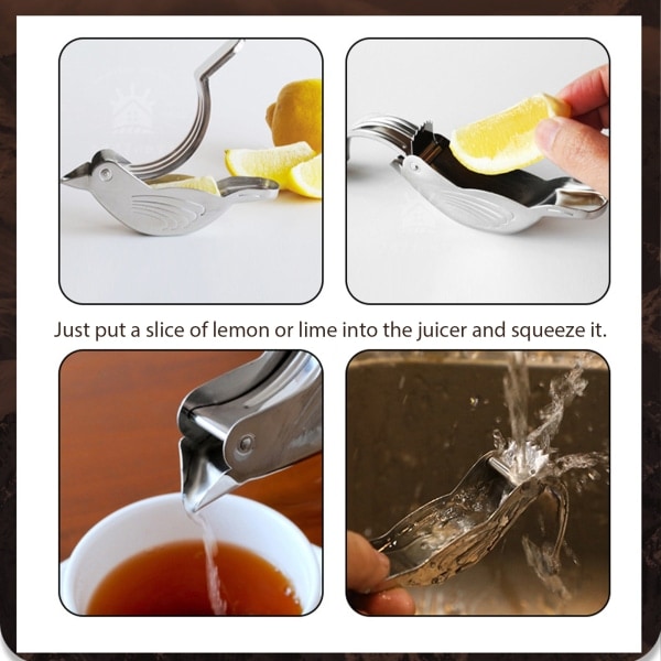 Rustfrit stål fugle citronpresser Ergonomisk citronpresser frugtjuicer med hældetud 1 stk 1pc