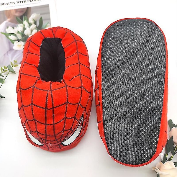 Bomullstofflor Spider-man Tecknad Föräldrar och Barn Parpaket Hälvarma skor Män och kvinnor Hem Helpaket Plyschskor -ES Children