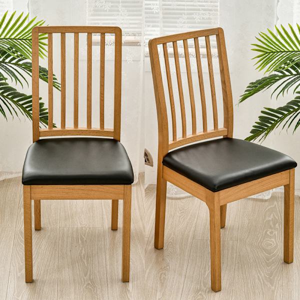 4 stk Spisebordstolsdeksler for vanntett sete PU-lær Setetrekk for stoler Cover, svart svart 4 st