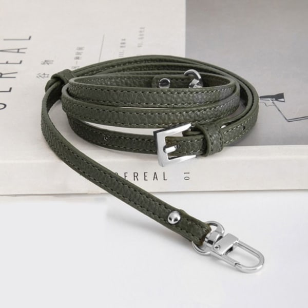 Väska Transformation Tillbehör för Longchamp mini Väskremmar Stansfri axelrem i äkta läder Crossbody Conversion Hängspä Green-silver Strap