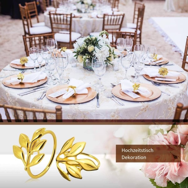 Napkin rings gold, metal napkin ring napkin buckle leaves