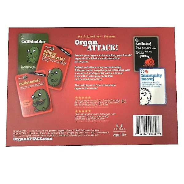 Organ Attack brætspil kortspil for 2-6 spillere - Sjov for hele familien [YD]