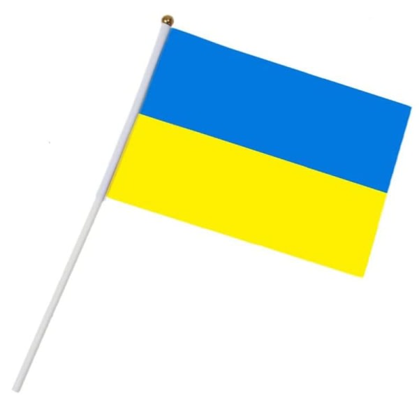 Handhållen Ukrainsk flagga Dubbelsidigt tryckt Mini Stick Flagga Parader Fester Dekor 5st