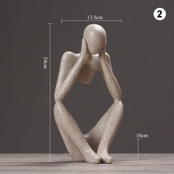 Tänkaren Figurer Staty Abstrakti hartsskulpturer Minikonst Dekorativ för kontorsbokhylla Modern heminredning 2