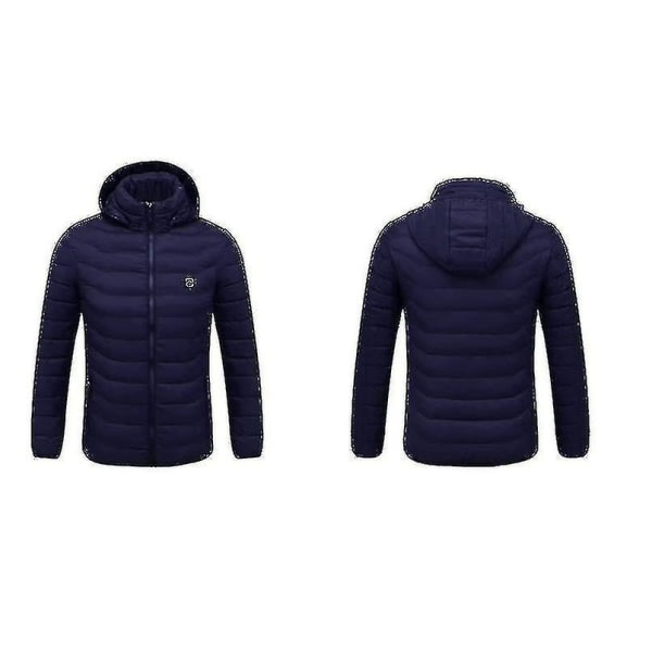 Lämmitetty takki, talvi ulkona lämmin sähkölämmitystakki, 8 lämmitysaluetta, sininen 4XL