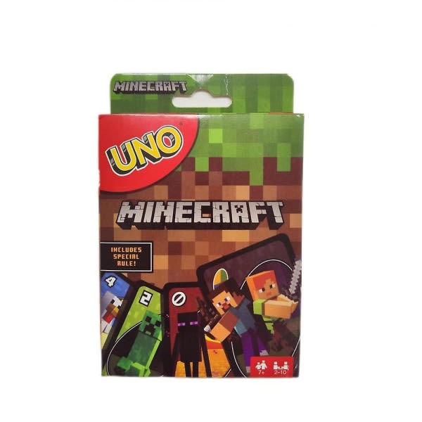 Uno Minecraft, klassinen värien ja numeroiden yhteensopivuuskorttipeli, muokattavat ja poistettavat wildit, mukana erikoistoimintakortit, lahja lapsille 7+