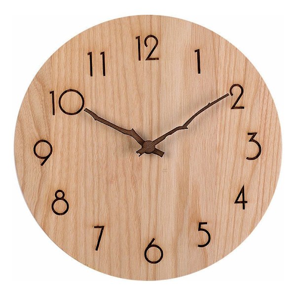 Massivt Træ Vægur 35 cm, Stille Urværk, Ingen Tikken, Moderne Minimalistisk Design til Stue, Soveværelse, Køkken[YD]