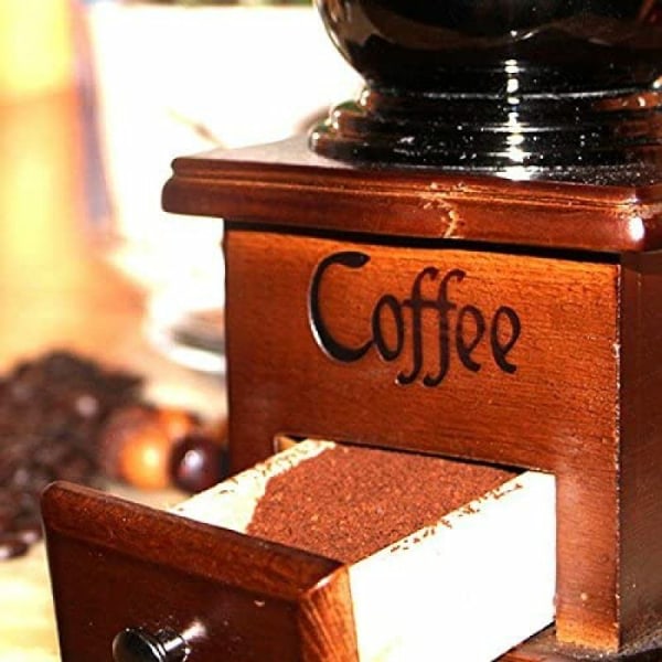 Vintage manuell kaffekvarn keramisk burr konisk bärbar handvev kaffemaskin