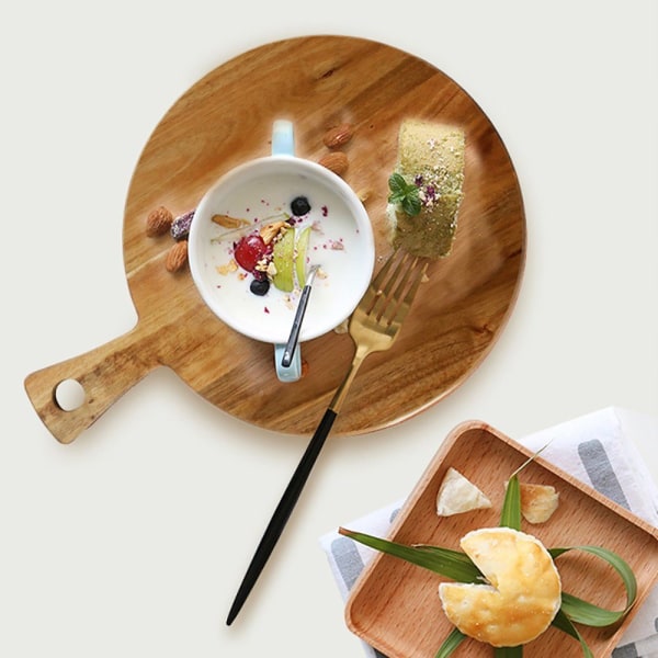 Sausage plate, cutting board with handle, made of mango wood, pizza board, wooden board