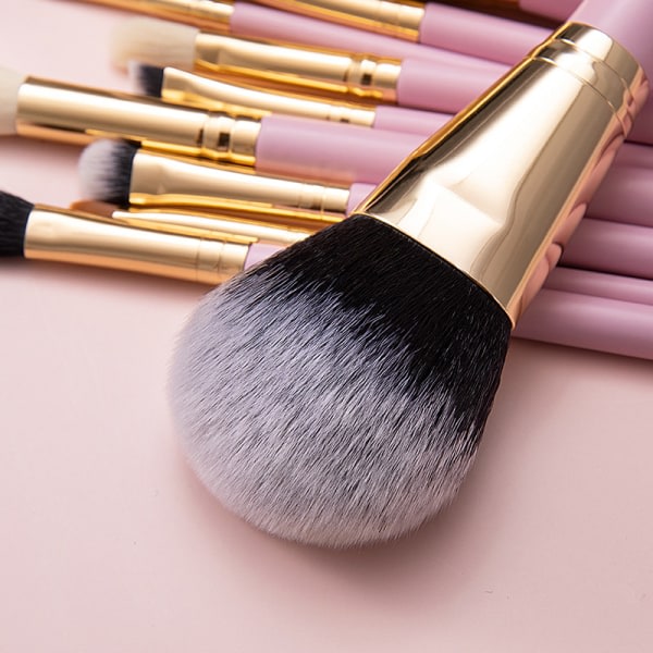 Makeup børster sæt 7 stk professionelle super bløde kosmetiske børster bærbare pink makeup børster sæt