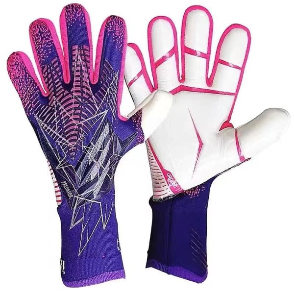 Professionella silikongummi Vattentäta halkfria handskar Latex Fotbollshandskar för vuxna barn #1 purple 10