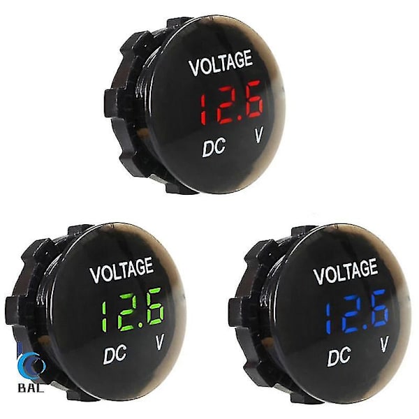DC 12V-24V LED-panel Digital Voltmeter Voltmätare Display Voltmeter Motorcykel Bil--