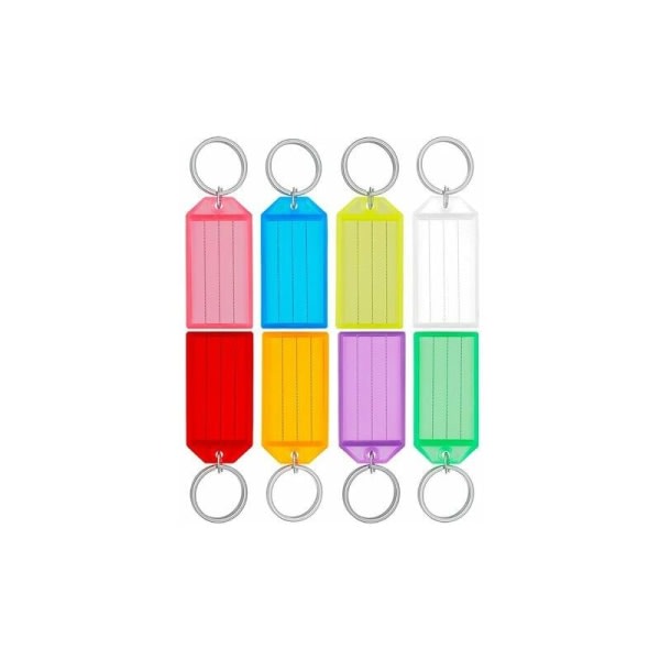 DOPA 20-pack tuffa plastetiketter med delat ringetikettevindue, forskellige farver