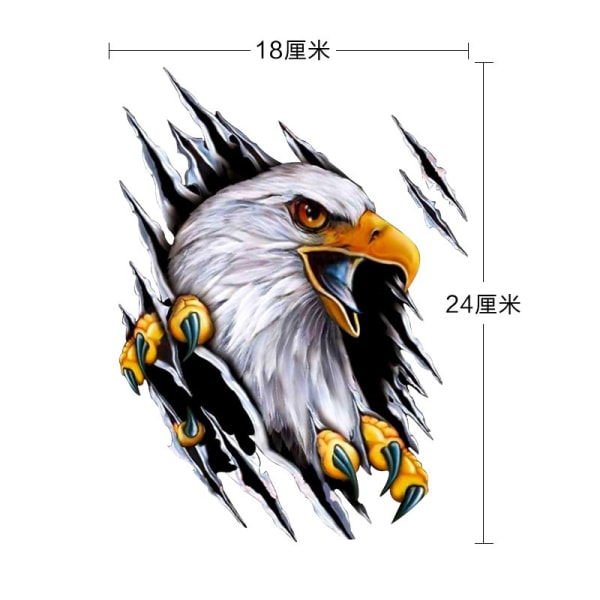 2:a 3D Realistic Tower Eagle Sticker Kroppsklistermärke Bilsidedekal Truck Sticker