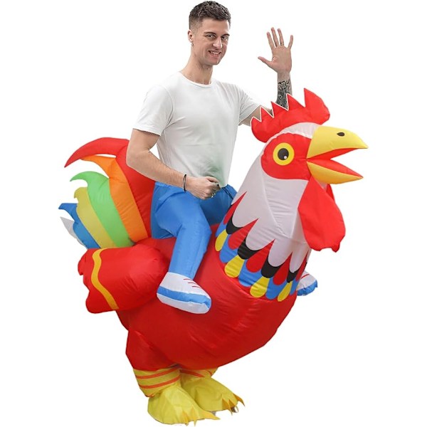 Oppustelig Dragt Oppustelig Kyllingedragt til Fest Halloween Jul Cosplay Voksenstørrelse F&Q voksen adult rainbow