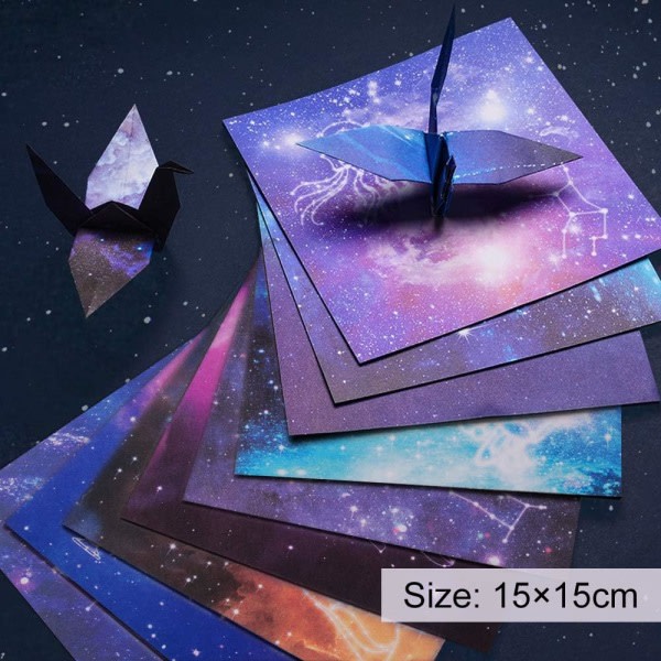 Dobbeltsidet Origami, Night Sky Constellation Kids Craft Paper, 2