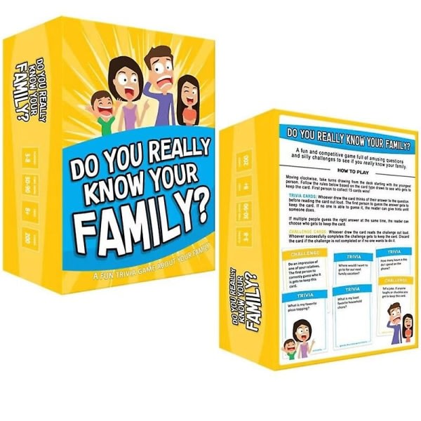 Fest Känner du verkligen din familj? Familjefestspelkort för konversationsöppnare