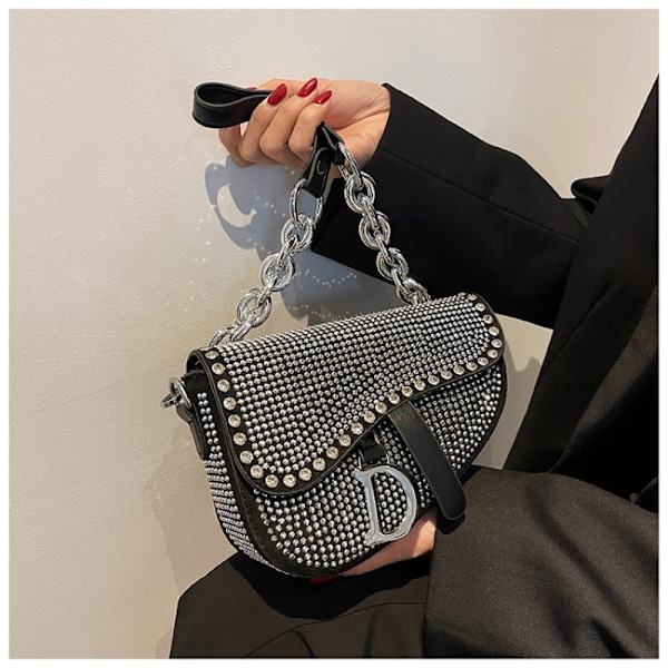 Dametaske Trend højkvalitets tyk kæde Bright Diamond Luksus Designer Crossbody-tasker Mode sadeltaske Type 7 Type 7 L21cm W14cm H6cm