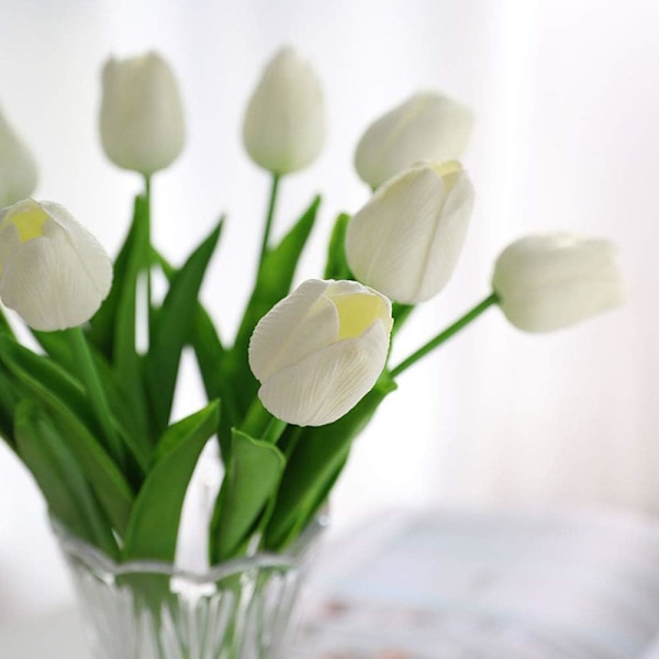 30 stk kunstige tulipanblomster Fake tulipaner Bukett Real Touch