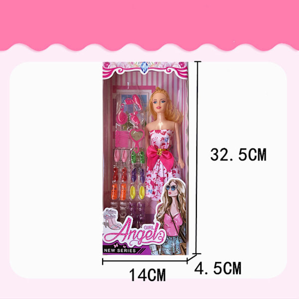 Nydelig Barbie-dukke sett Mote Skrivebord dekorative rekvisita Gave til gutter Jenter Barn (tilfeldige klær Set A (6pcs)