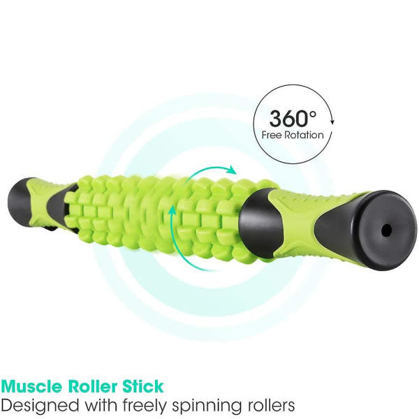 Muscle Roller Massage Stick kompatibel med idrottare, værktøj til djupvävnadsmassage