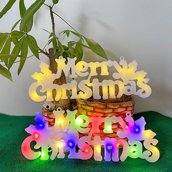 Hängande jul LED-bokstavsljus Snygg hängande lysdekoration til julgransfest Vit Varmljus