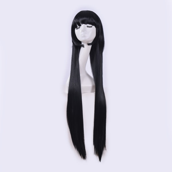 svart peruk, lång svart peruk, svart peruk